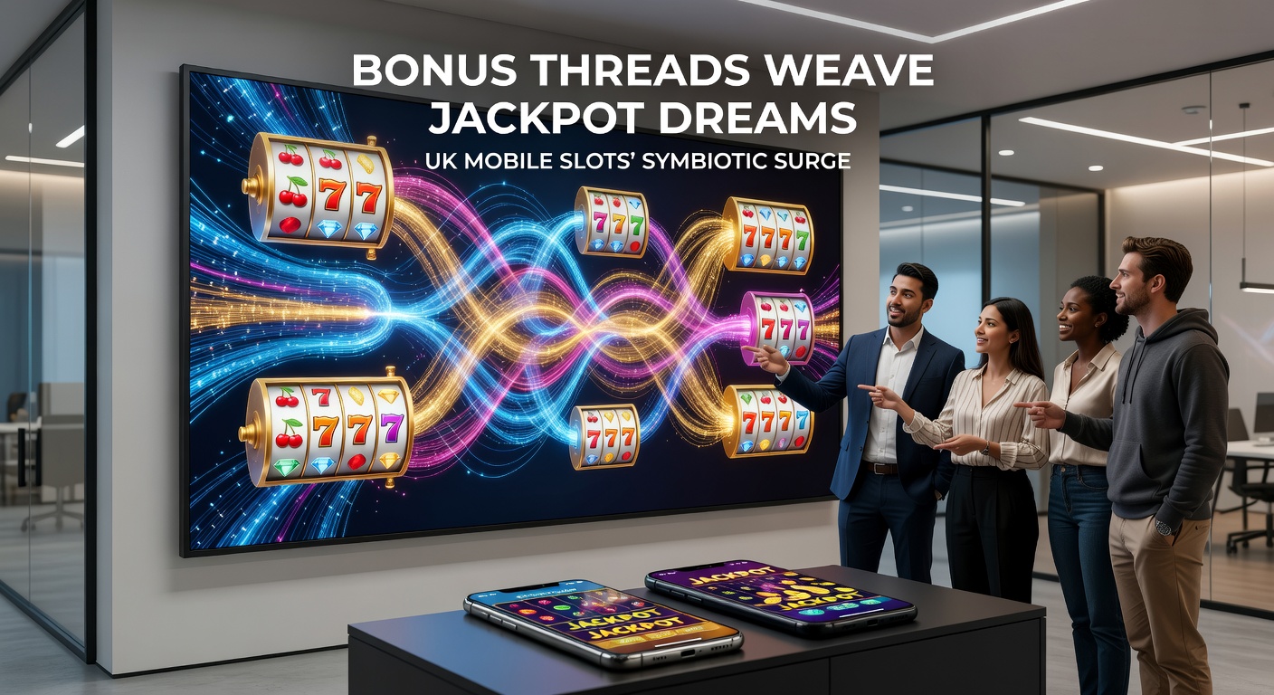 Close-up of a jackpot explosion on a mobile slot bonus round, with glowing threads connecting symbols to a surging prize meter