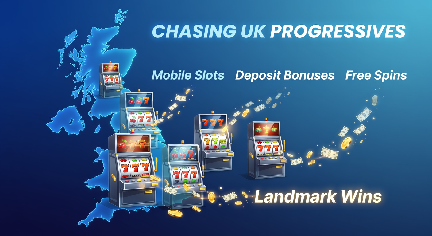 Vibrant mobile screen displaying a progressive slot jackpot climbing with bonus features active, capturing the thrill of UK online gaming