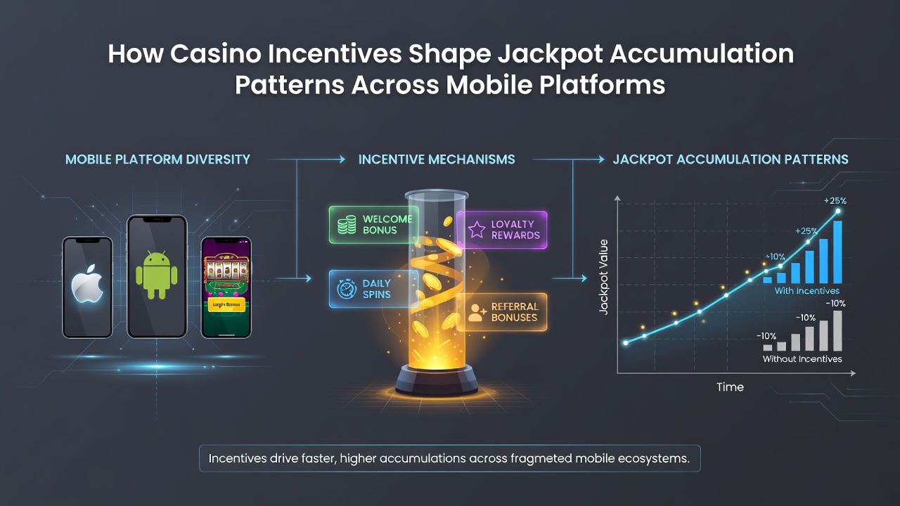 Chart showing mobile jackpot growth curves under different incentive structures