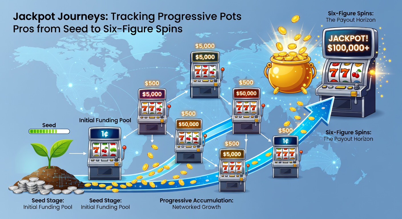 Close-up of a digital slot screen showing multiple progressive tiers—mini, minor, major, and grand—each with ticking meters and bonus wheel symbols activating