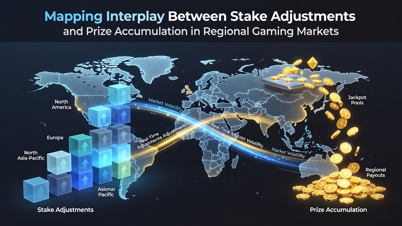 Regional gaming market data visualization showing stake levels and prize accumulation trends