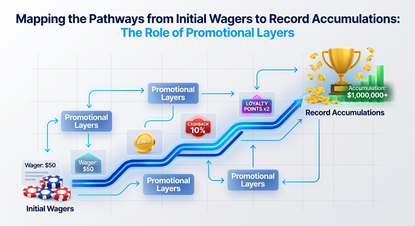 Diagram illustrating layered promotions building progressive accumulations in UK mobile slot systems