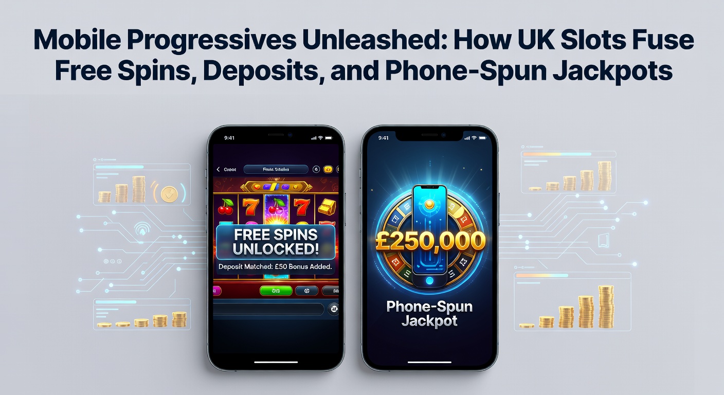 Vibrant mobile slot screen showing progressive jackpot counter ticking up alongside free spin wheels and phone deposit icons