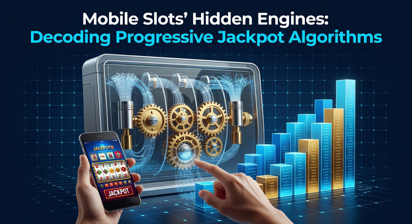 Digital visualization of gears and code representing the hidden algorithms powering progressive jackpots in mobile slot games