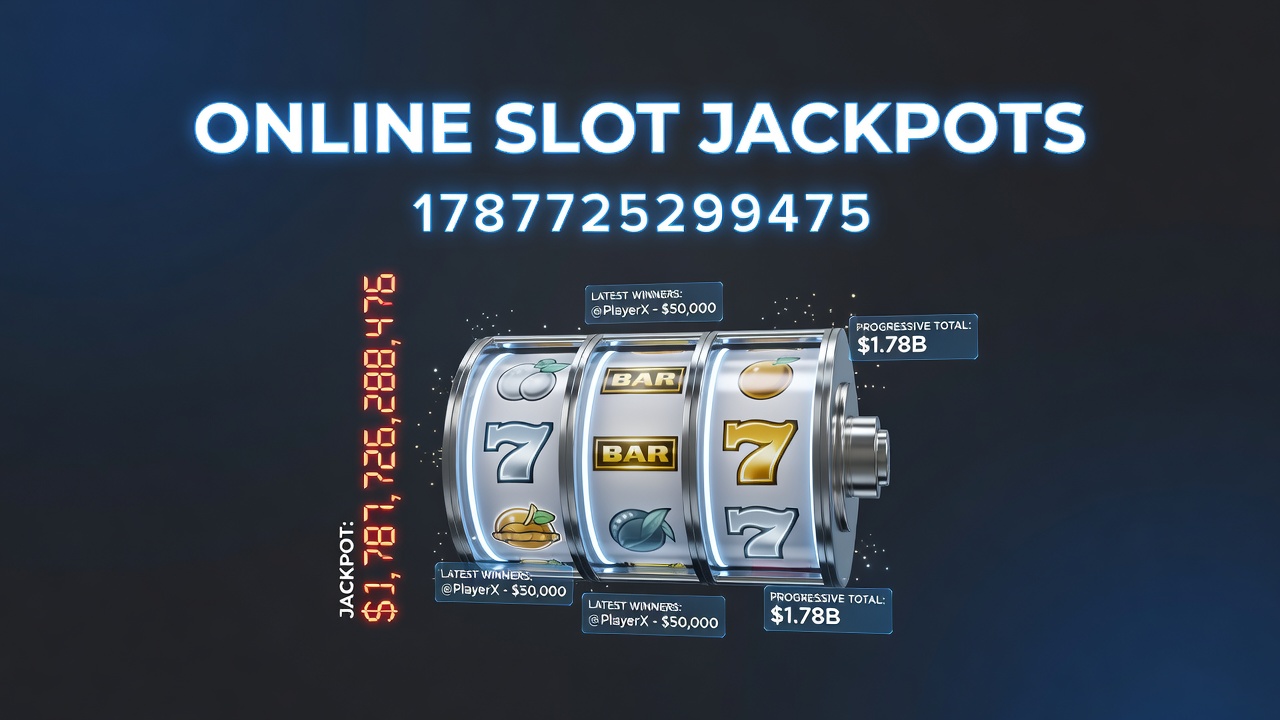 Close-up view of slot reels with progressive jackpot display overlay