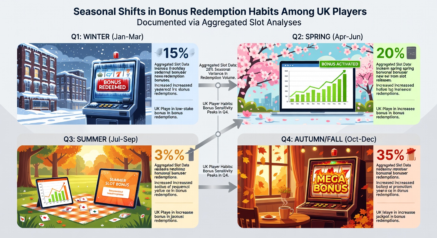 Graphs and charts displaying seasonal bonus redemption rates across UK slot platforms