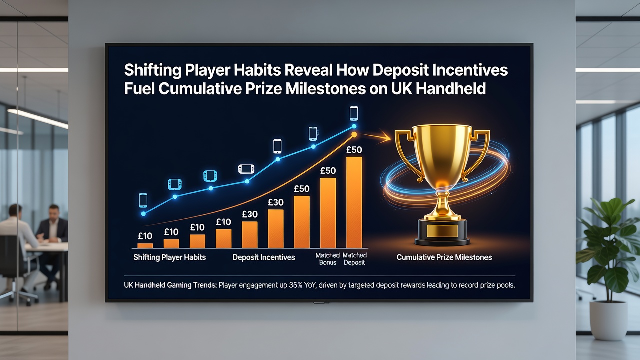 Charts and graphs illustrating deposit incentive impacts on prize milestones for UK mobile reel users