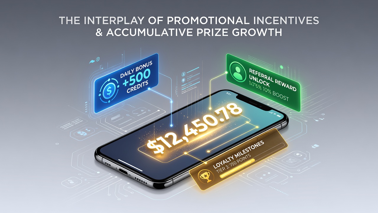 Mobile casino interface showing promotional banners and accumulating jackpot meters on a smartphone screen