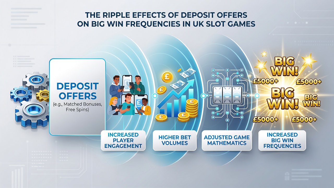 Data visualisation of big win frequency spikes linked to deposit bonus campaigns in slot games