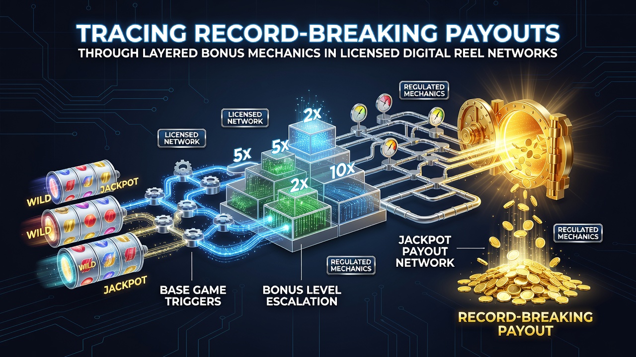 Infographic displaying payout distribution curves and bonus layer activation statistics from licensed networks