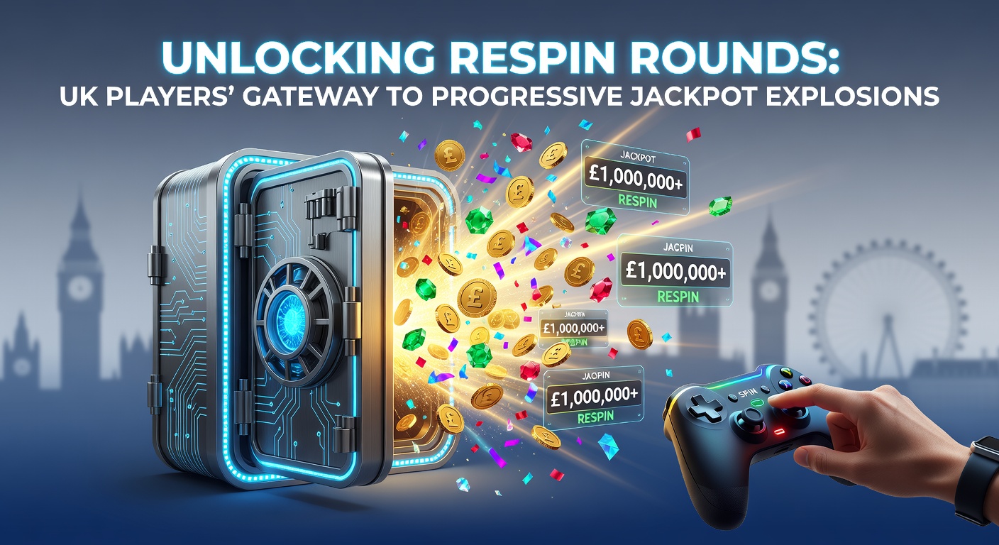Vibrant slot machine screen showing respin feature activating with glowing symbols and rising jackpot meter
